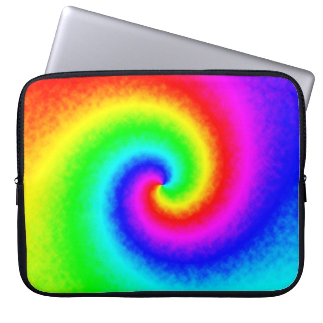  Hippie Boho Tie Dye Psychedelic Twirl Laptop Sleeve (Voorkant)