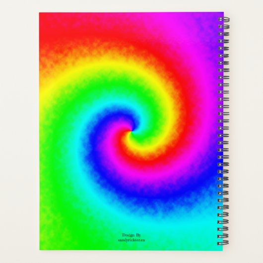  Hippie Boho Tie Dye Psychedelic Twirl Planner (Achterkant)