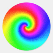 Hippie Boho Tie Dye Psychedelic Twirl Ronde Sticker (Voorkant)