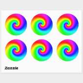 Hippie Boho Tie Dye Psychedelic Twirl Ronde Sticker (Vel)