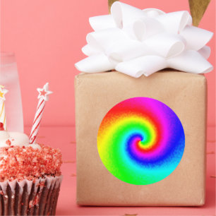Hippie Boho Tie Dye Psychedelic Twirl Ronde Sticker