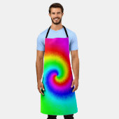 Hippie Boho Tie Dye Psychedelic Twirl Schort (Gedragen)