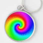  Hippie Boho Tie Dye Psychedelic Twirl Sleutelhanger (Voorkant)