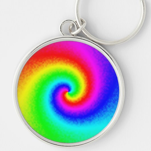  Hippie Boho Tie Dye Psychedelic Twirl Sleutelhanger (Voorkant)