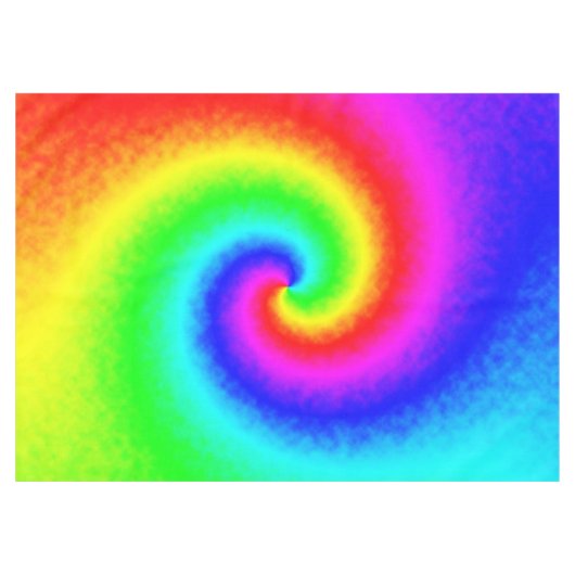  Hippie Boho Tie Dye Psychedelic Twirl Tafelkleed (Voorkant (Horizontaal))