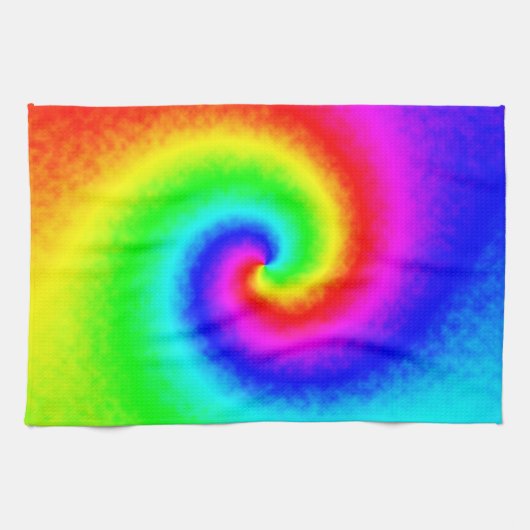  Hippie Boho Tie Dye Psychedelic Twirl Theedoek (Horizontaal)