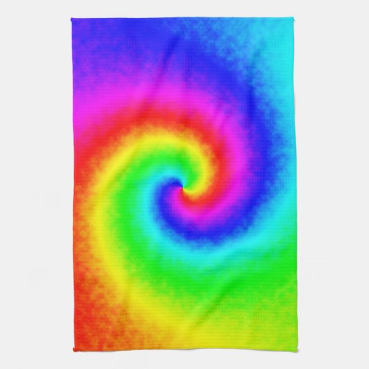  Hippie Boho Tie Dye Psychedelic Twirl Theedoek (Verticaal)