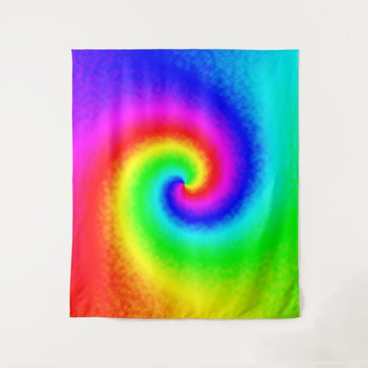  Hippie Boho Tie Dye Psychedelic Twirl Wandkleed (Voorkant)