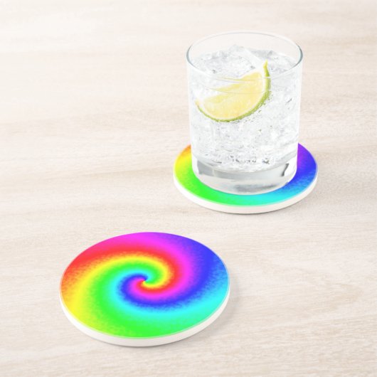  Hippie Boho Tie Dye Psychedelic Twirl Zandsteen Onderzetter (Zijkant)