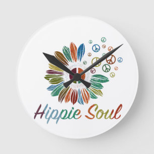 Hippie Boho Vrede en Liefde Ziel Ronde Klok