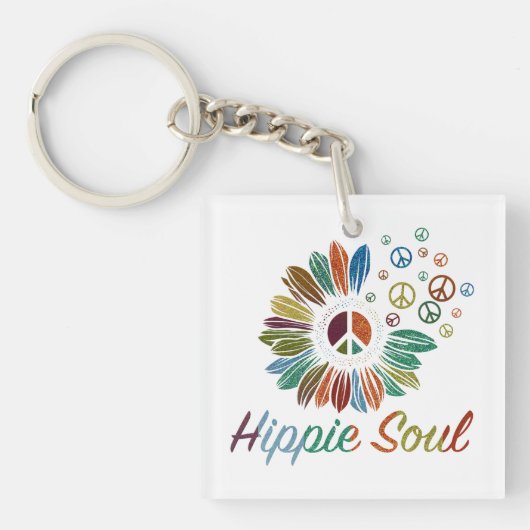 Hippie Boho Vrede en Liefde Ziel Sleutelhanger (voorkant)
