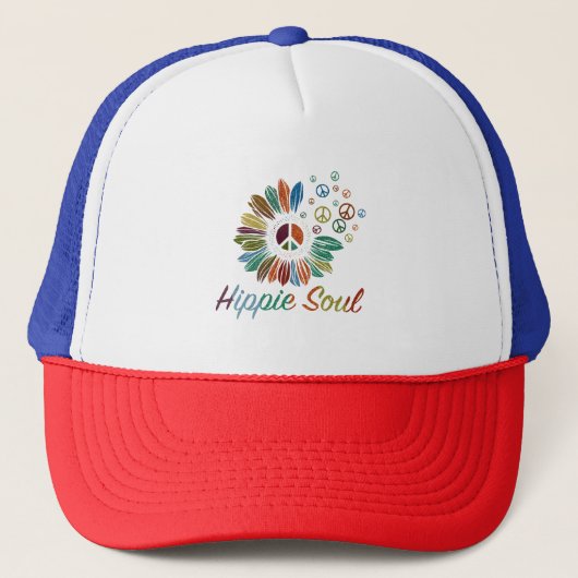 Hippie Boho Vrede en Liefde Ziel  Trucker Pet (Voorkant)
