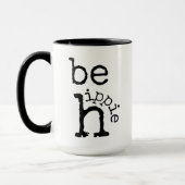 Hippie, Boho, Zwart Wit, Koffie Mok (Links)