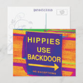 Hippie Briefkaart Hippie Sign Hippie Colors Oranje (Voorkant / Achterkant)