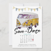 Hippie Bruiloft Save the Date Kaart (Voorkant)