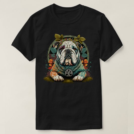 Hippie Bulldog 2 T-shirt (Design voorkant)