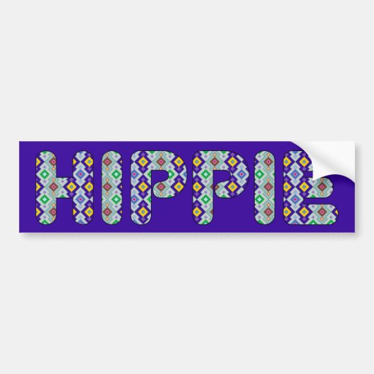 HIPPIE BUMPERSTICKER (Voorkant)
