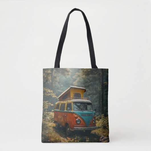 Hippie-bus-all-overprint-tas Tote Bag (Voorkant)