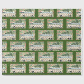 Hippie Bus brengt kerstmis in huis Cadeaupapier (Vlak)