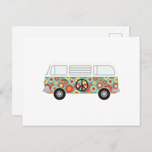 Hippie Bus Briefkaart (Voorkant / Achterkant)