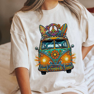 Hippie Bus Goede Vibes Retro Reis Kunst Tri-Blend Shirt