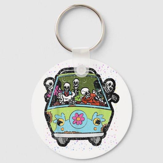 Hippie-bus Halloween-kostuum Retro Bones Sleutelhanger (Voorkant)