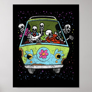 Hippie-bus Halloween-kostuum Retro botten Poster