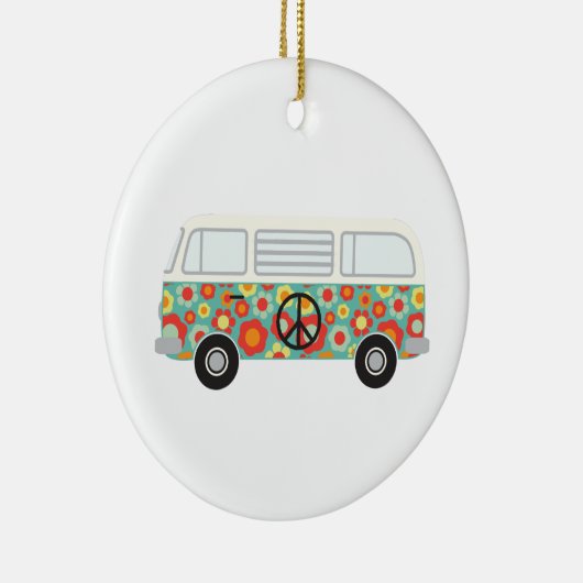 Hippie Bus Keramisch Ornament (Rechts)