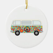 Hippie Bus Keramisch Ornament (Voorkant)
