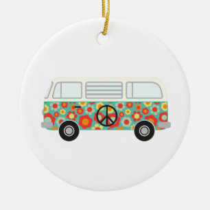 Hippie Bus Keramisch Ornament