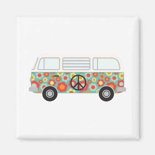 Hippie Bus Magneet (Voorkant)