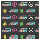 Hippie Bus Peace Sign 70 Stof (Close Up)