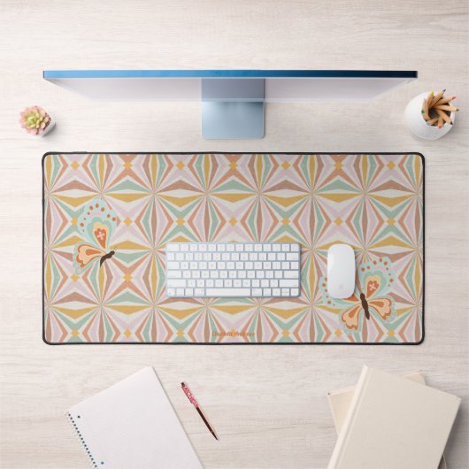 Hippie Butterfly Psychedelic jaren 60 70 Roze n Si Bureaumat (Kantoor 1)