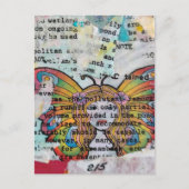 Hippie Butterfly Woman Mixed Media Collage Briefkaart (Voorkant)