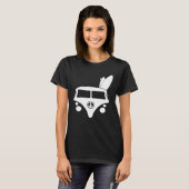 Hippie Camper met Surfboards aka Indian Feath T-shirt (Voorkant volledig)