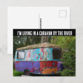 HIPPIE CAMPER TRAILER WONEN BIJ RIVER BRIEFKAARTEN (Voorkant / Achterkant)