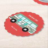 Hippie Camper Van Love Heart Fun Romantic Kartonnen Onderzetters (Gekanteld)