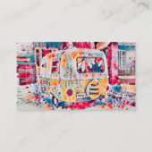 Hippie Camper Yellow Glamping Visitekaartje (Voorkant)