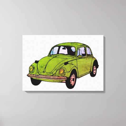 Hippie Car Drawing Wrapped Canvas (Voorkant)