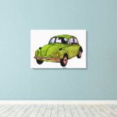 Hippie Car Drawing Wrapped Canvas (Insitu (Houten vloer))