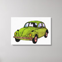 Hippie Car Drawing Wrapped Canvas