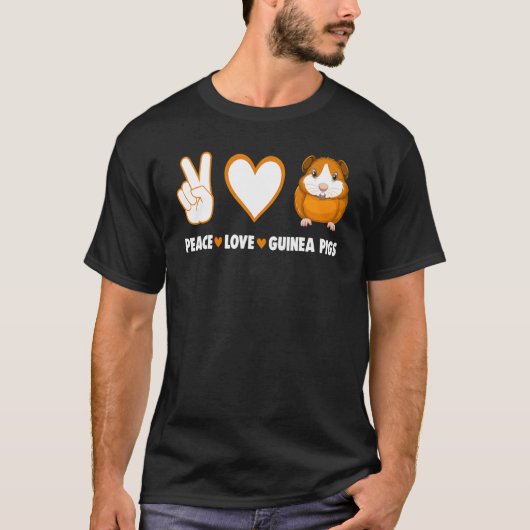 Hippie Cavy Guinee Pig eigenaar van Peace Love Gui T-shirt (Voorkant)