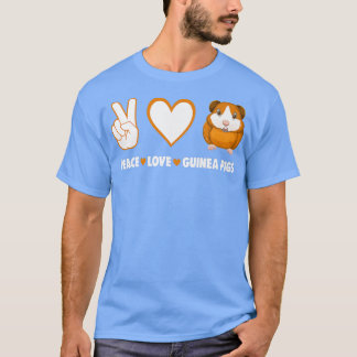 Hippie Cavy Lover Guinea Pig Eigenaar Peace, Love, T-shirt
