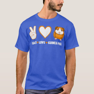 Hippie Cavy Lover Guinea Pig Eigenaar Peace, Love, T-shirt