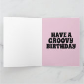 HIPPIE CHICK 1960S GROOVY BIRTHDAY KAART VOOR VRIE (Binnen)