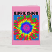 HIPPIE CHICK BIRTHDAY KAART (Voorkant)