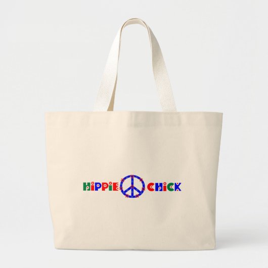 Hippie Chick Canvas tas met vredesbord (Voorkant)