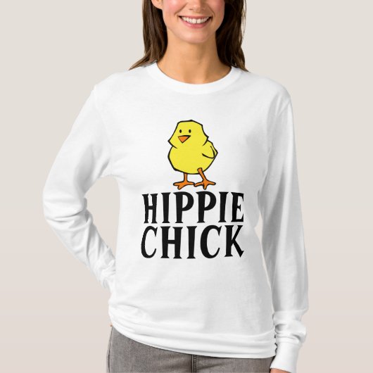 HIPPIE CHICK FUNNY LADIES T-SHIRTS (Voorkant)