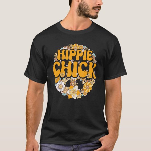 Hippie Chick  Hippie Floral Groovy T-shirt (Voorkant)
