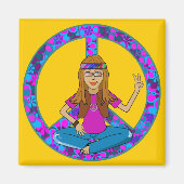 Hippie Chick Magneet (Voorkant)